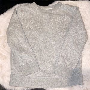 GAP NYC Kid Boy Youth Light Gray Long Sleeve Sweatshirt